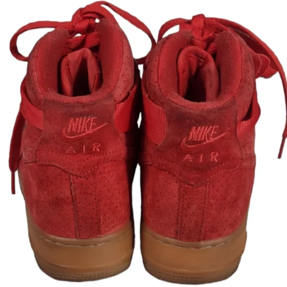 NIKE AIR FORCE 1 Hi Suede University Red Sz 8 Retro Vintage collectable - Picture 4 of 9